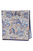 Men's Nordstrom Men's Shop 'three Panel' Silk Pocket Square, Size - Brown