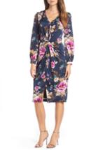 Women's Maggy London Floral Charmeuse Dress (similar To 16w) - Blue
