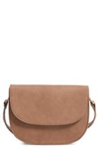 Sole Society Honor Faux Leather Messenger Bag - Beige