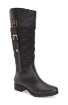 Women's Dav 'coventry' Quilted Waterproof Rain Boot, Size 7 M - Black