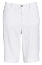 Petite Women's Nydj Catherine Linen Blend Bermuda Shorts P - White