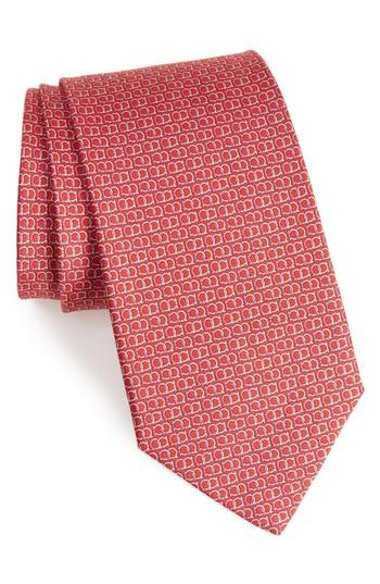 Men's Salvatore Ferragamo Ego Print Silk Tie, Size - Red