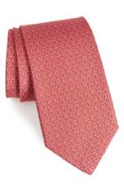 Men's Salvatore Ferragamo Ego Print Silk Tie, Size - Red
