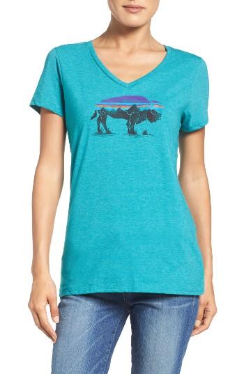 Women's Patgonia Fitz Roy Bison Tee - Blue/green