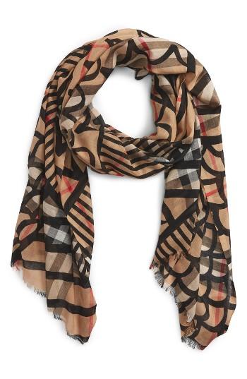 Women's Burberry Patchwork Gauze Check Scarf