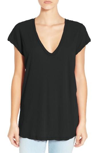 Women's James Perse High Gauge Jersey Deep V Tee - Green