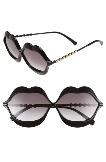 Women's Wildfox 'lip Service' 65mm Sunglasses - Black/ Grey Gradient