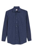 Men's Luciano Barbera Slim Fit Print Dress Shirt, Size - Blue
