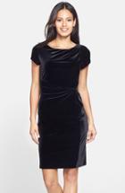 Women's Ellen Tracy Gathered Velvet Sheath Dress