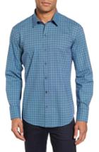 Men's Zachary Prell Macdonald Slim Fit Check Sport Shirt, Size - Blue
