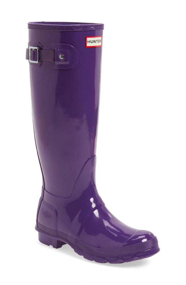 Women's Hunter Original High Gloss Waterproof Boot M - Purple