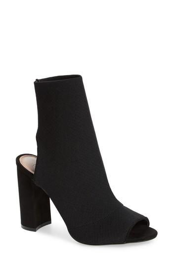 Women's Topshop Sister Block Heel Sock Bootie .5us / 36eu - Black