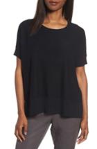 Women's Eileen Fisher Tencel & Merino Wool Top, Size - Black