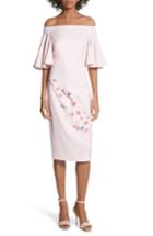 Women's Ted Baker London Soft Blossom Off The Shoulder Sheath Dress - Pink
