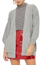 Women's Topshop Belted Cardigan - Grey