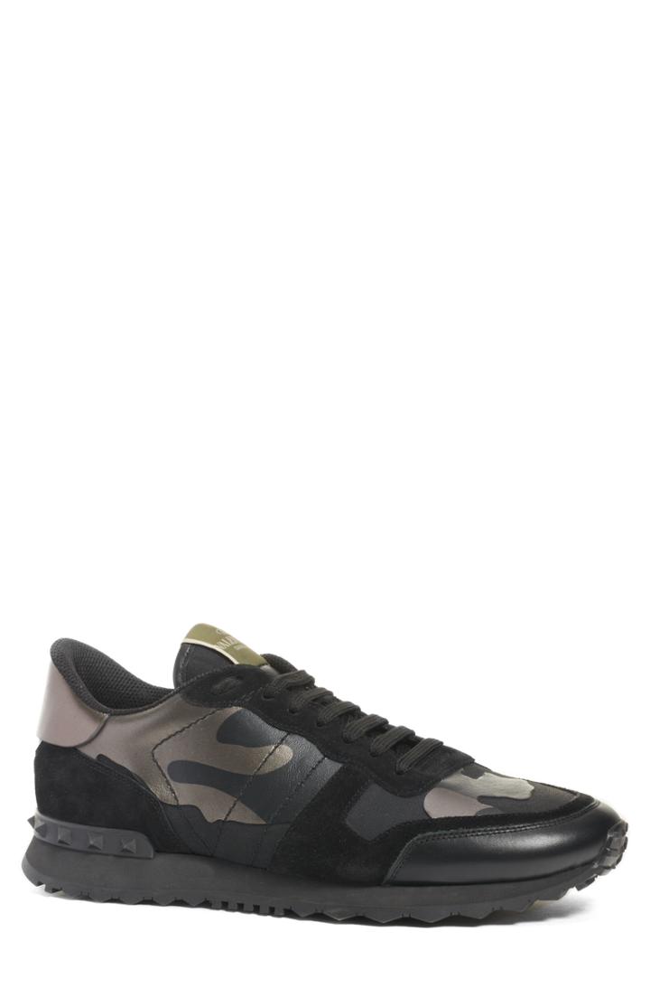 Men's Valentino Garavani Camo Rockrunner Sneaker Us / 43eu - Black