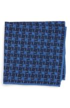 Men's Ted Baker London Grid Wool Pocket Square, Size - Blue