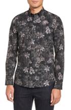 Men's Ted Baker Konkord Slim Fit Floral Print Sport Shirt (m) - Black