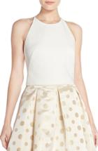 Women's Eliza J Cross Back Crepe Crop Top