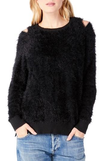 Women's Michael Stars Eyelash Knit Sweater - Black