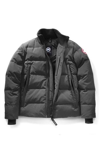 Men's Canada Goose 'woolford' Down Bomber Jacket, Size - Grey