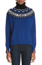 Women's Fendi Heritage Wool & Cashmere Sweater Us / 42 It - Blue