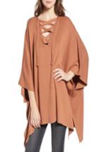 Women's Bishop + Young Harper Lace Up Poncho Sweater, Size - Orange