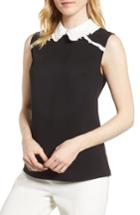 Women's Cece Ruffle Trim Collar Blouse, Size - Black