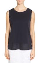 Women's Ming Wang Contrast Hem Knit Tank - Blue