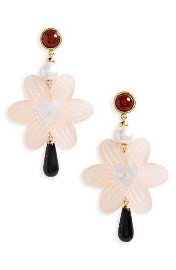 Women's Lizzie Fortunato Sal Heart Drop Earrings With Freshwater Pearl