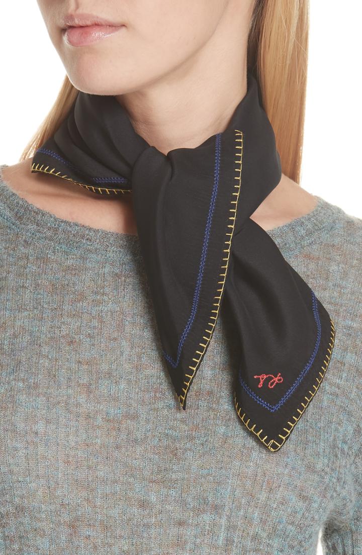 Women's Rag & Bone Lina Embroidered Silk Scarf