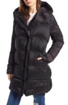 Women's Kendall + Kylie Asymmetrical Zip Puffer Coat - Black