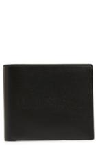Men's Paul Smith Perforated Logo Leather Wallet - Black