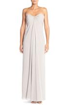 Women's Dessy Collection Sweetheart Neck Strapless Chiffon Gown - Beige