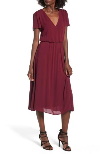 Women's Wayf Blouson Midi Dress - Red