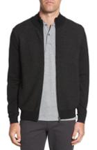 Men's Boss Emondo Regular Fit Wool Zip Sweater, Size - Black