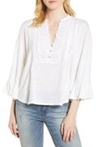 Women's Lucky Brand Pintuck Peasant Top - White