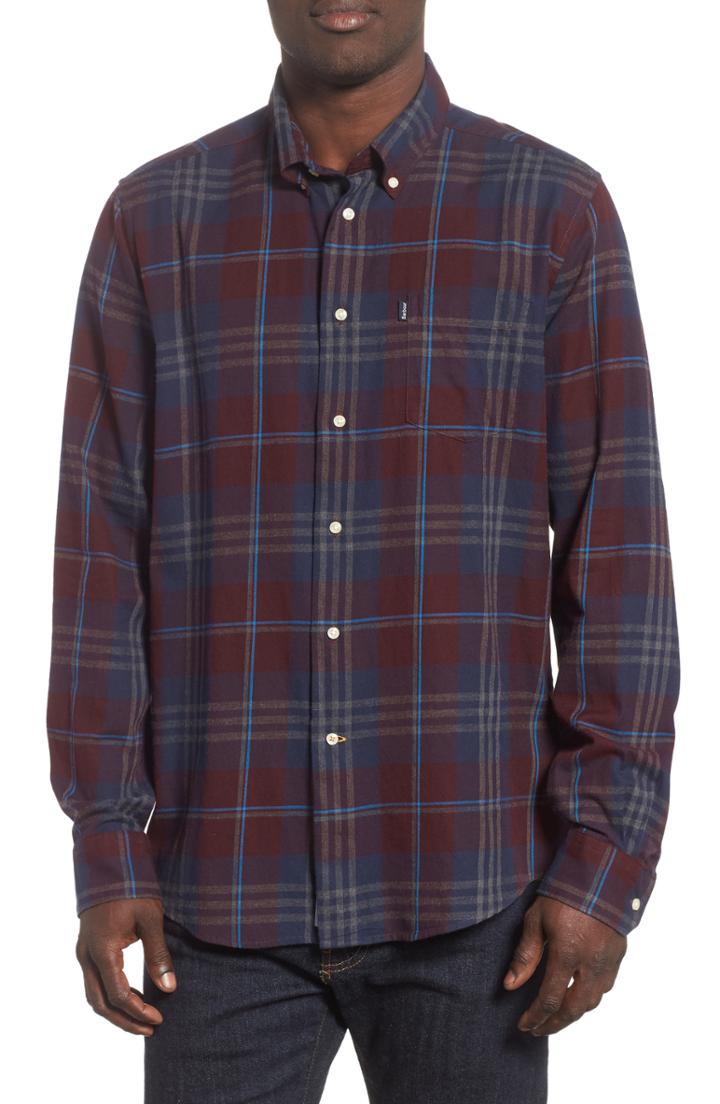 Men's Barbour Stapleton Highland Check Sport Shirt - Purple