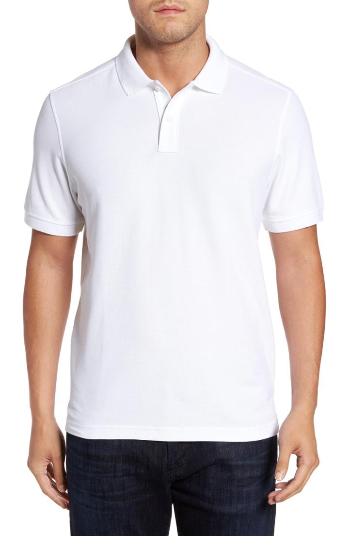 Men's Nordstrom Men's Shop Pique Polo, Size - White