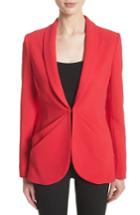 Women's Brandon Maxwell Drape Pocket Crepe Jacket - Red
