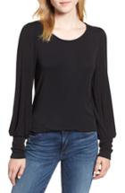 Women's Bobeau Blouson Sleeve Top - Black