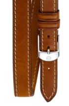 Women's Michele 16mm Leather Double Wrap Watch Strap