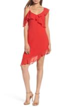 Women's Bardot Ivie Asymmetrical Sheath Dress - Red