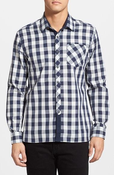 Men's 7 Diamonds 'rip Tide' Trim Fit Check Woven Shirt