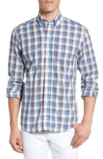 Men's Ledbury The Glengary Trim Fit Check Sport Shirt - Blue