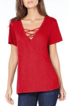 Women's Michael Stars Supima Cotton Tee, Size - Red