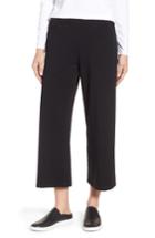 Petite Women's Eileen Fisher Stretch Organic Cotton Crop Pants, Size P - Black