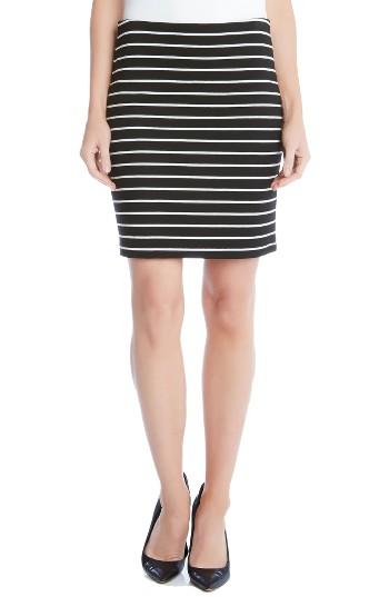 Women's Karen Kane Stripe Pencil Skirt - Black