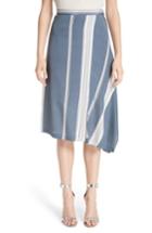 Women's St. John Collection Asymmetrical Stretch-silk Satin Skirt - Blue