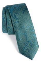 Men's Calibrate Hawkins Botanical Silk Tie, Size - Blue/green